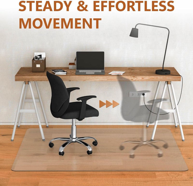 HOMEK Large Office Chair Mat for Hardwood Floor- 46" x 72" Clear Computer Desk Chair Mat for Hard Wood/Tile Floors, Easy Glide Plastic Mat for Under Office Chairs on Hardwood for Work & Home - Image 5